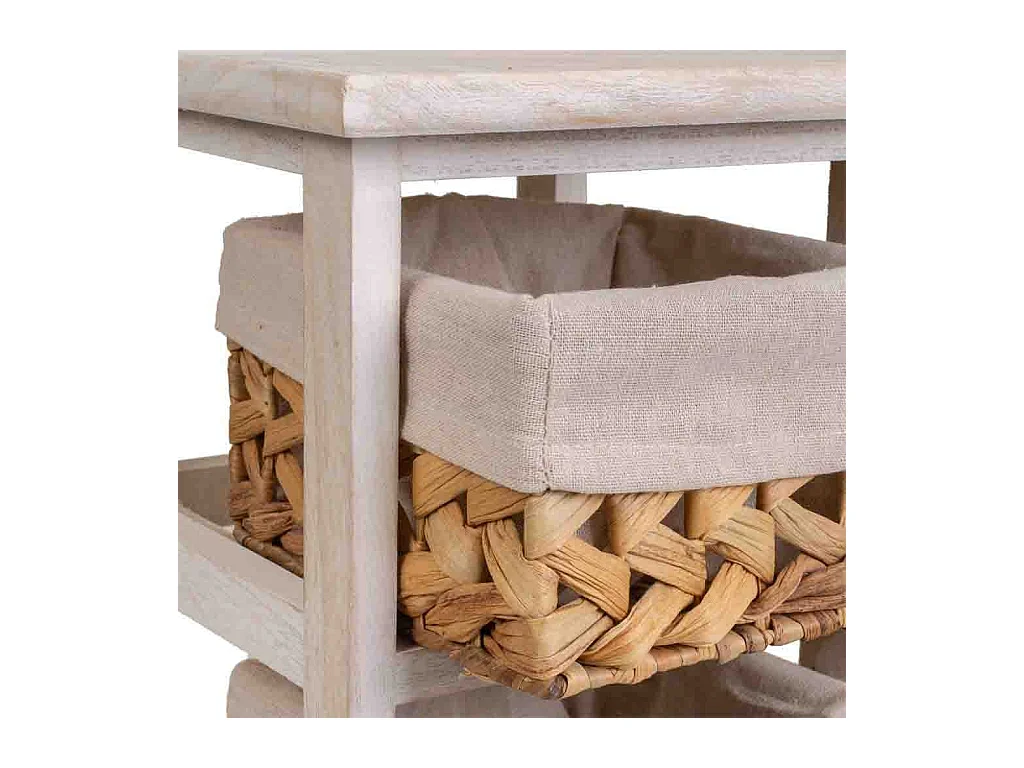 Mesita de madera blanca 25x25x57