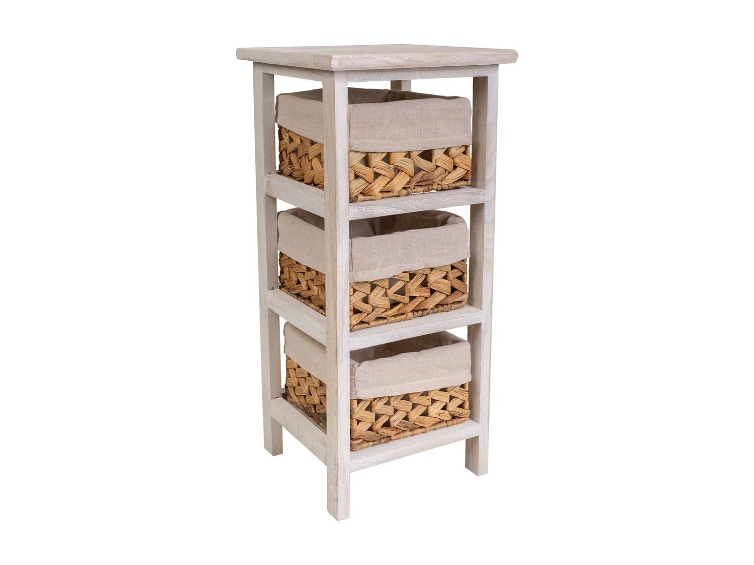 Mesita de madera blanca 25x25x57