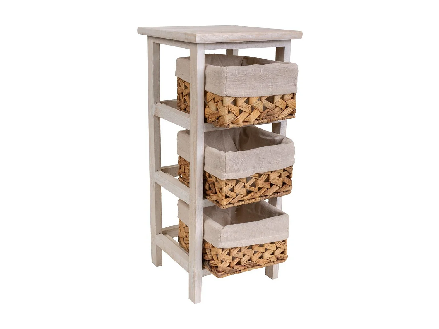 Mesita de madera blanca 25x25x57