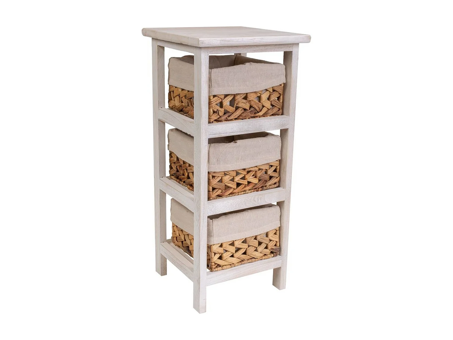 Mesita de madera blanca 25x25x57