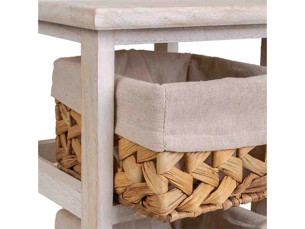 Mesita de madera blanca 25x25x57