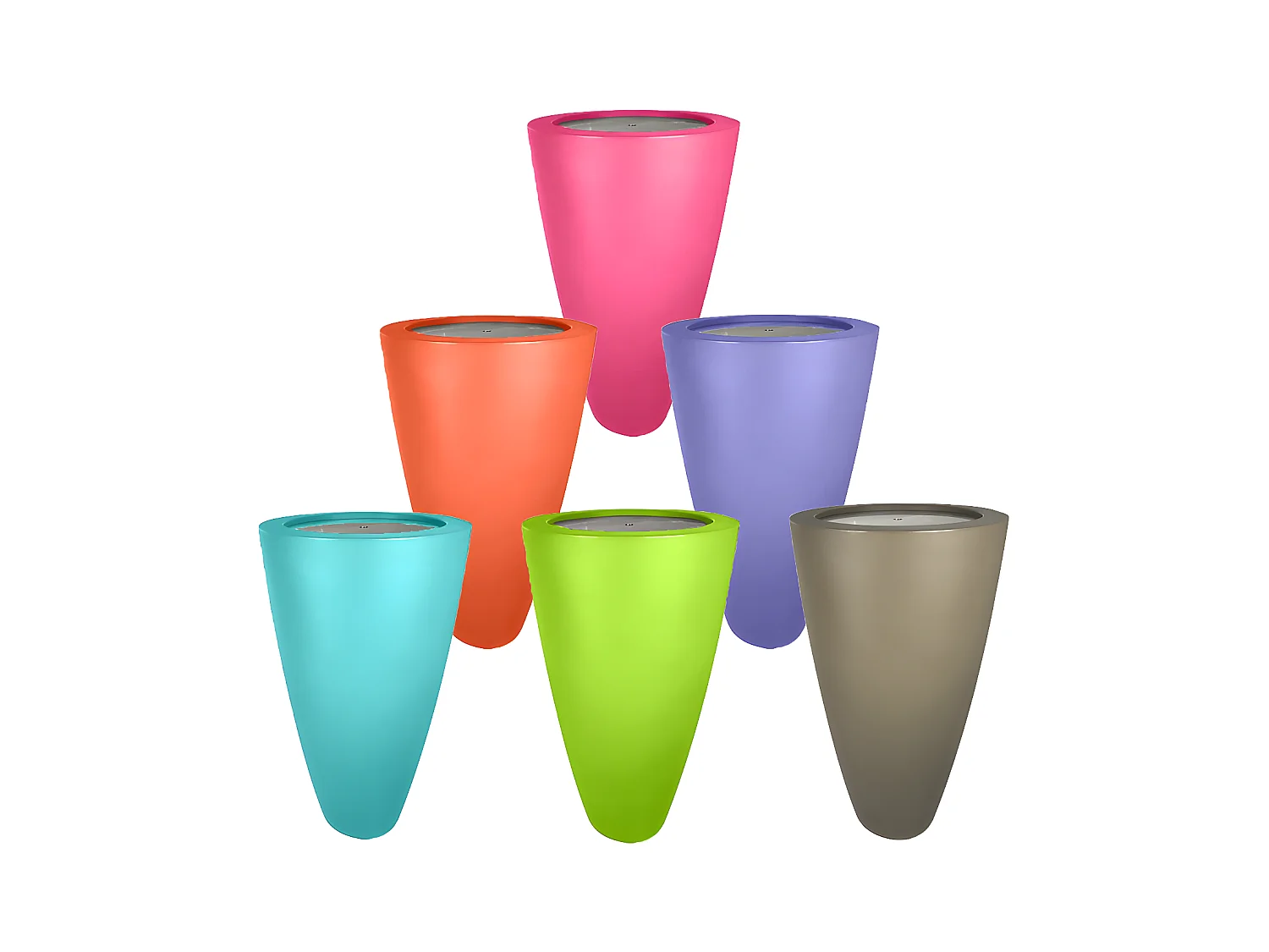 Pot Conique 3 En 1 Dessus Inox-lot De 6