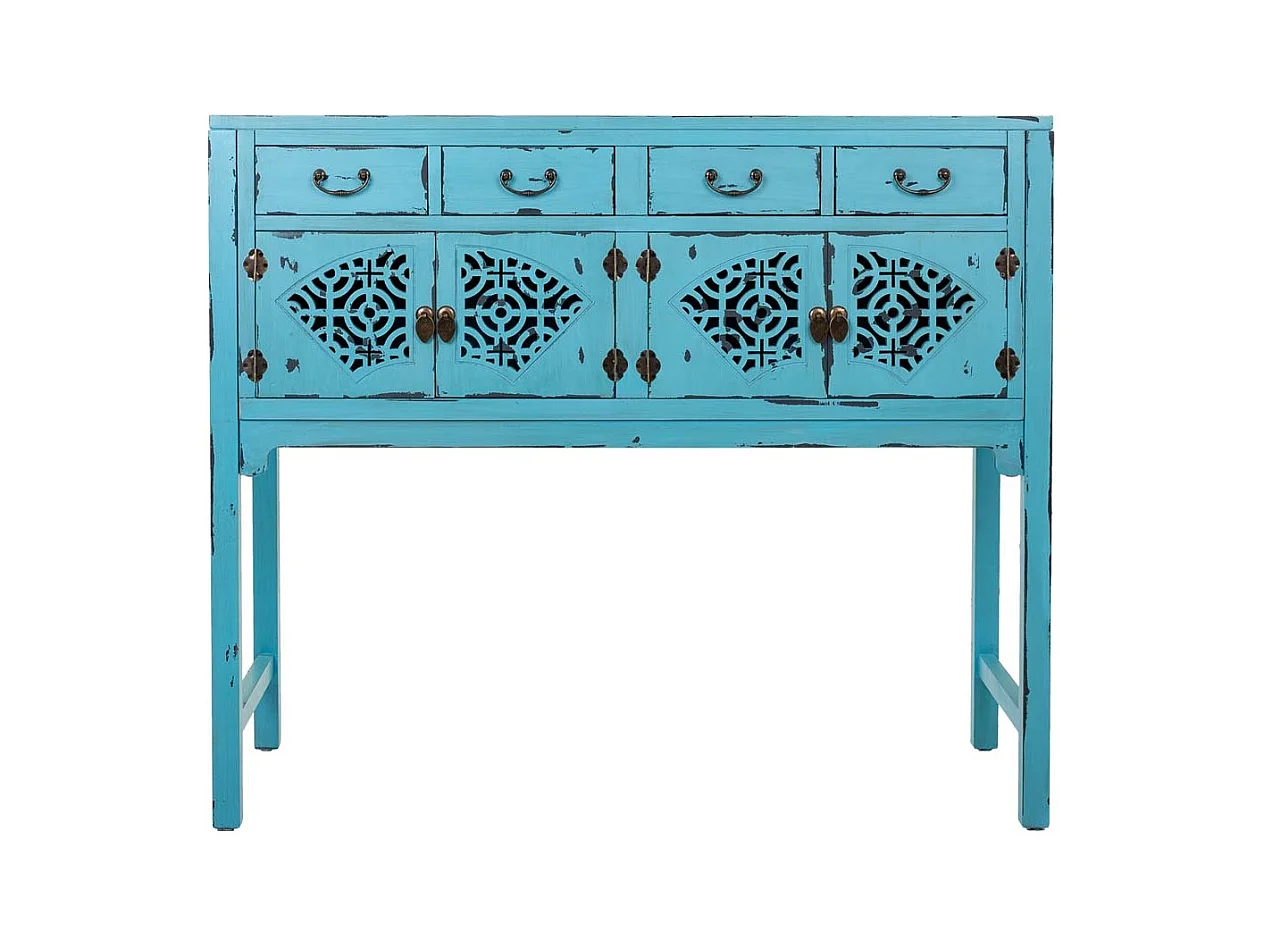 Mobile da ingresso in legno blu 120x40x102h