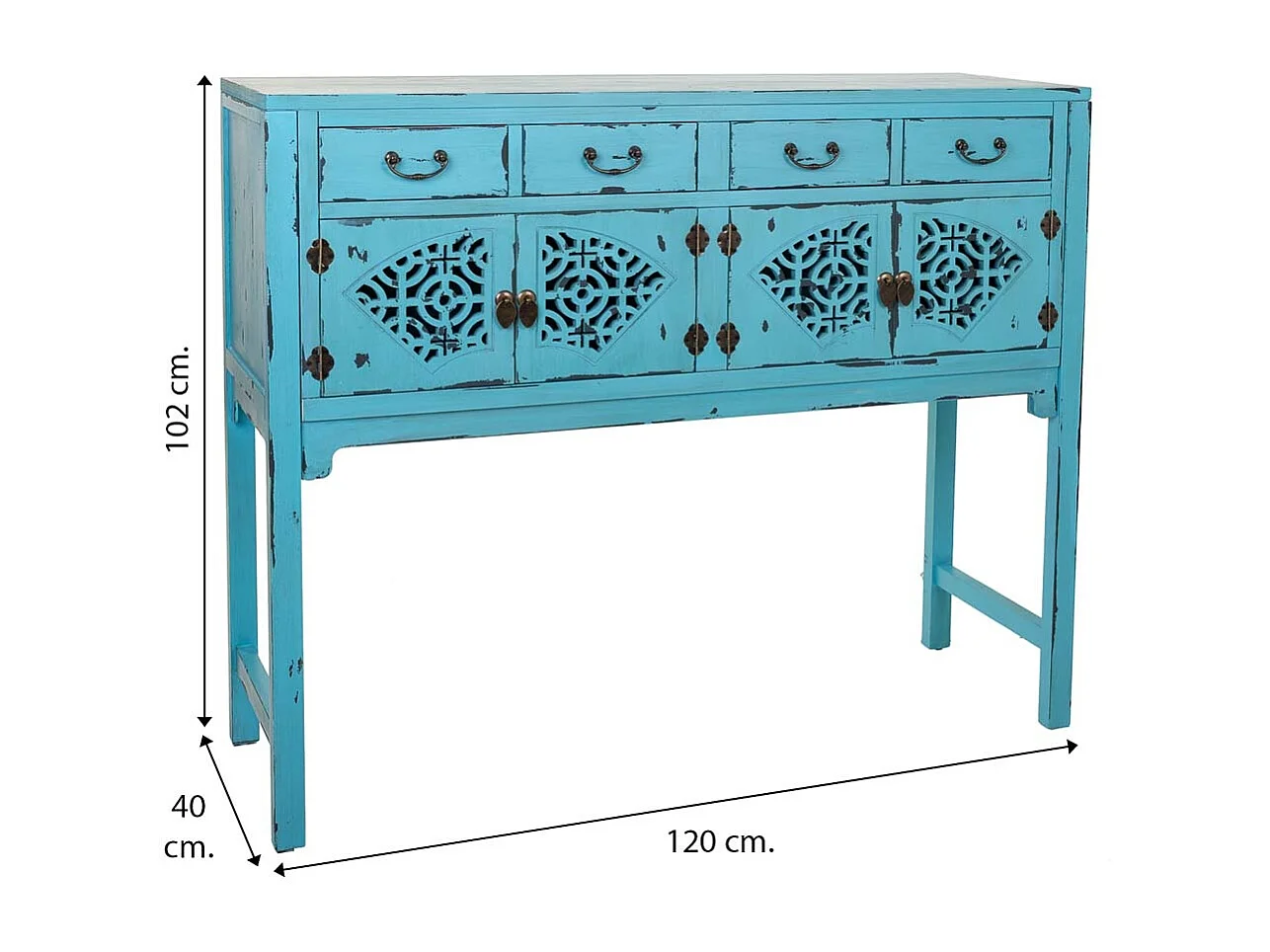 Entrée en bois bleu 120x40x102h