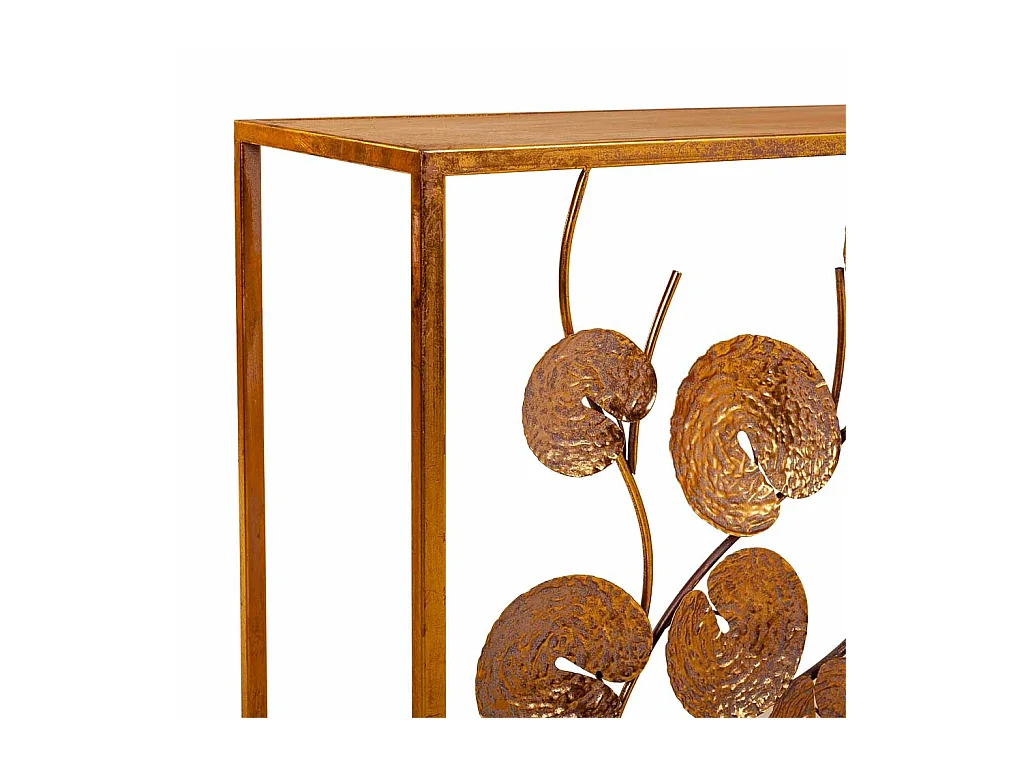 Goldene Konsole aus Metall 100x35x70,5h cm
