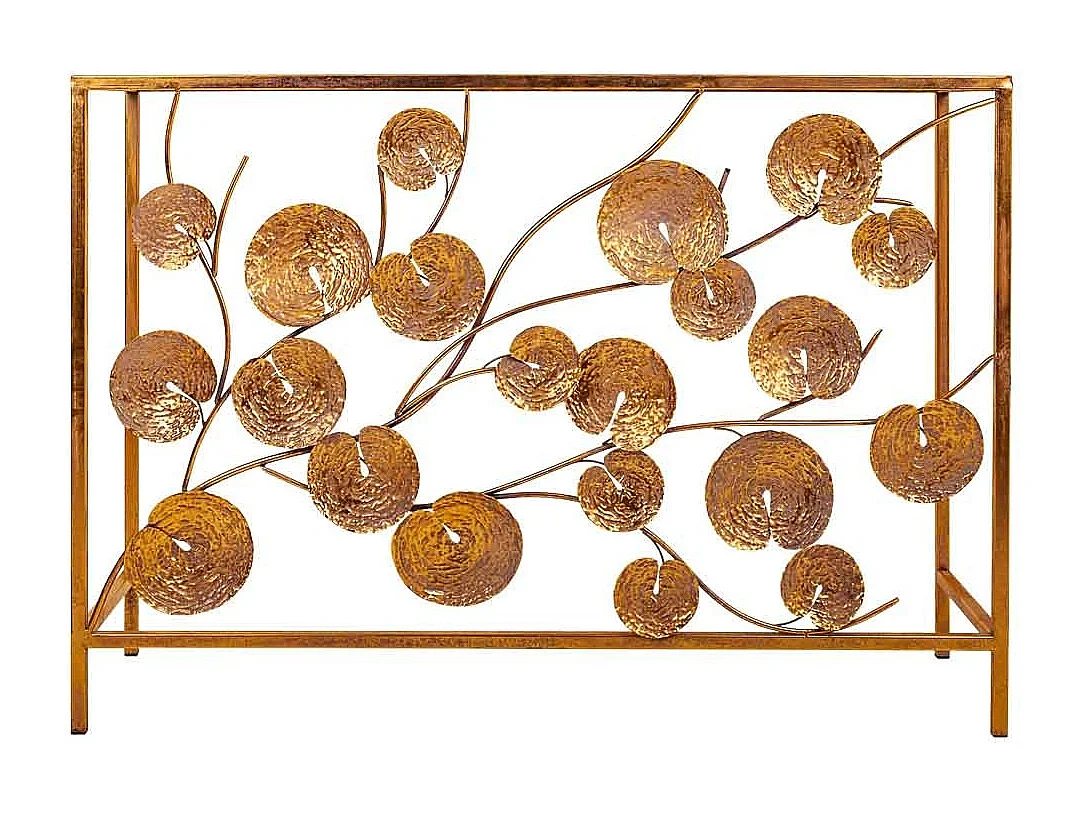 Mobile da ingresso in metallo dorato 100x35x70,5h