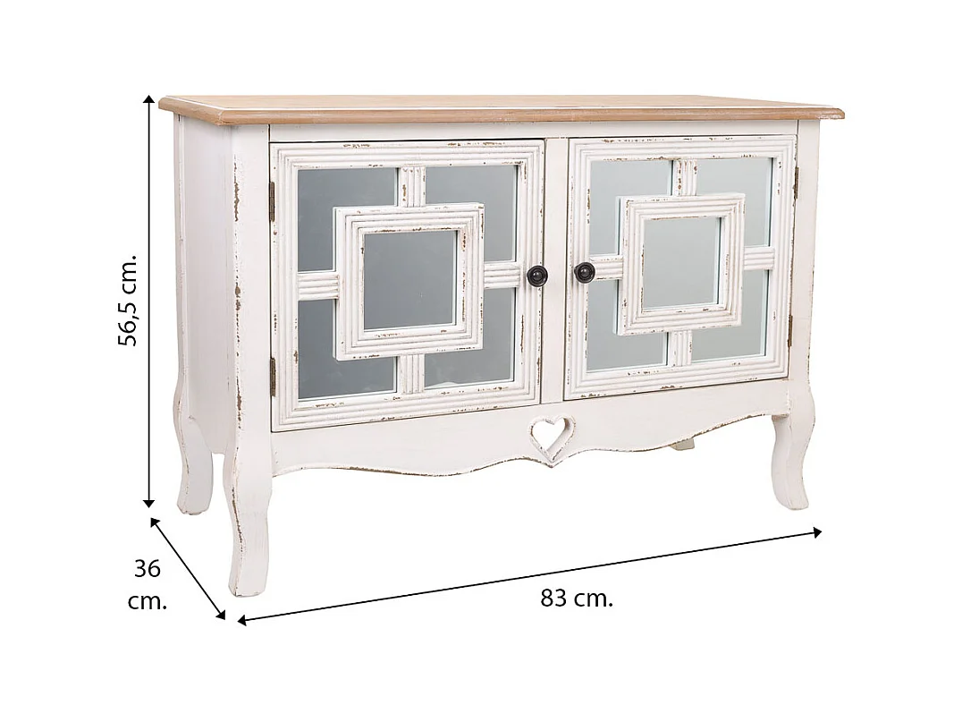 Weiße Eingangskonsole aus Holz 83x36x56,5h cm