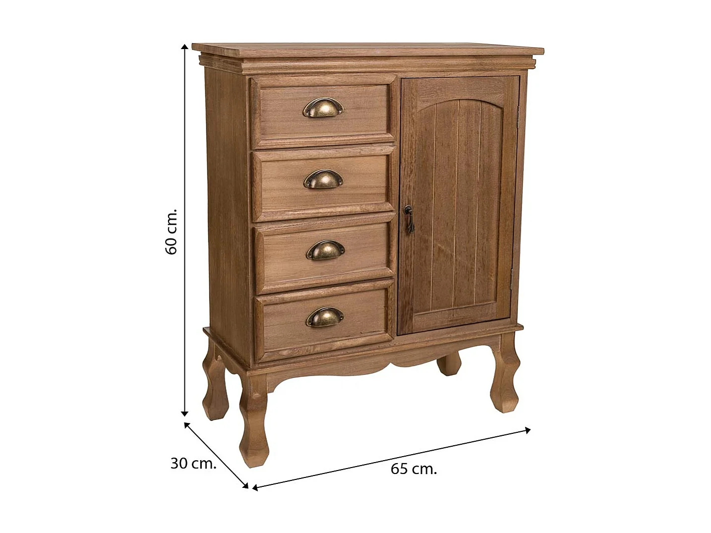 Braune HolzFlurschrank 65x30x60h cm