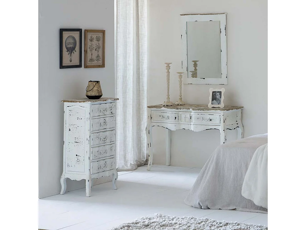 Mobile da ingresso in legno laccato bianco 115x50x80h