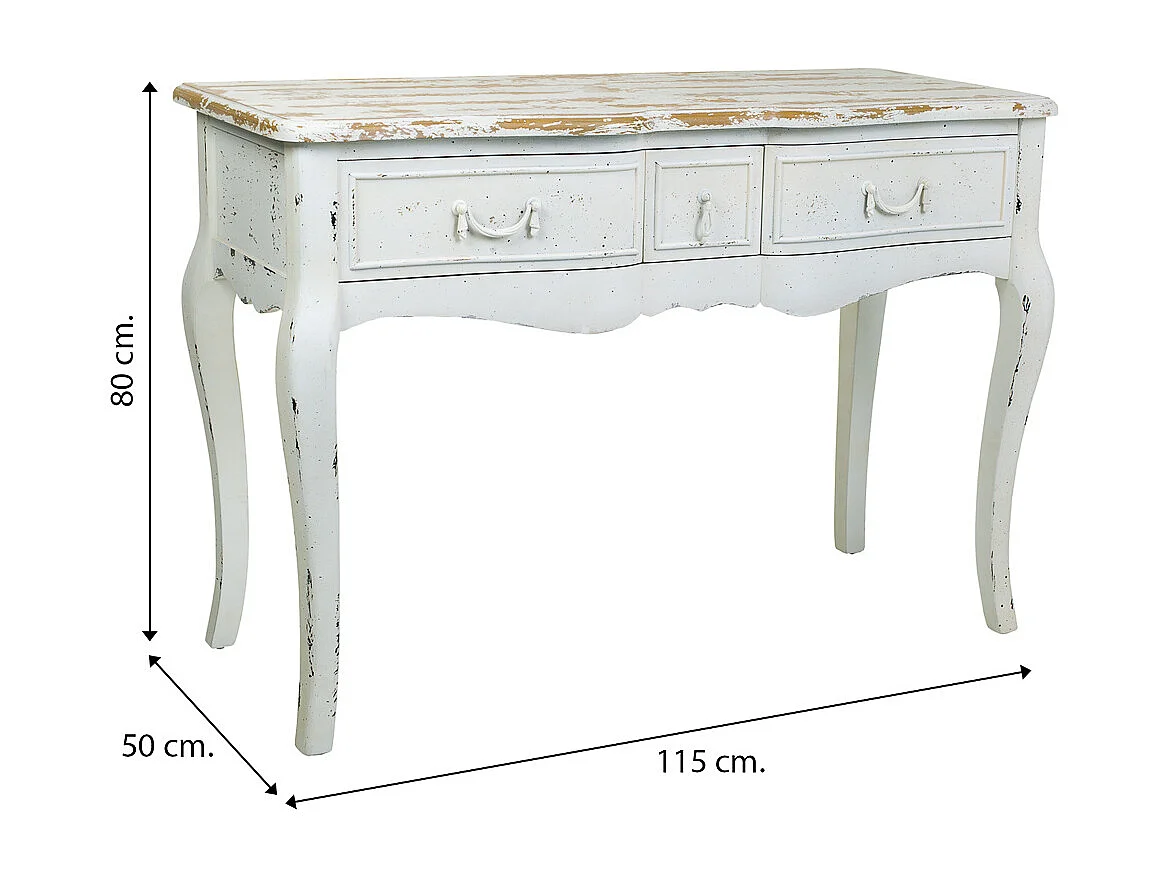 Mobile da ingresso in legno laccato bianco 115x50x80h