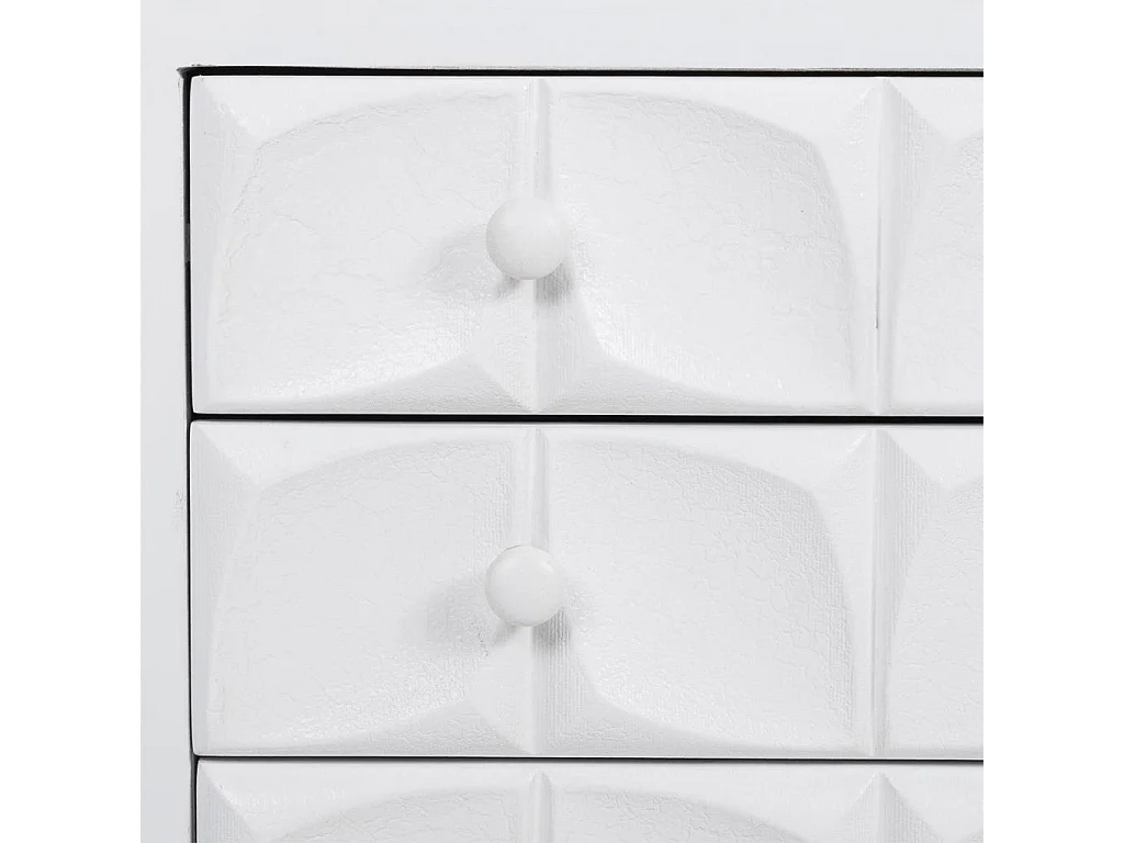 Armário baixo de madeira lacado branco 136x43x58,5