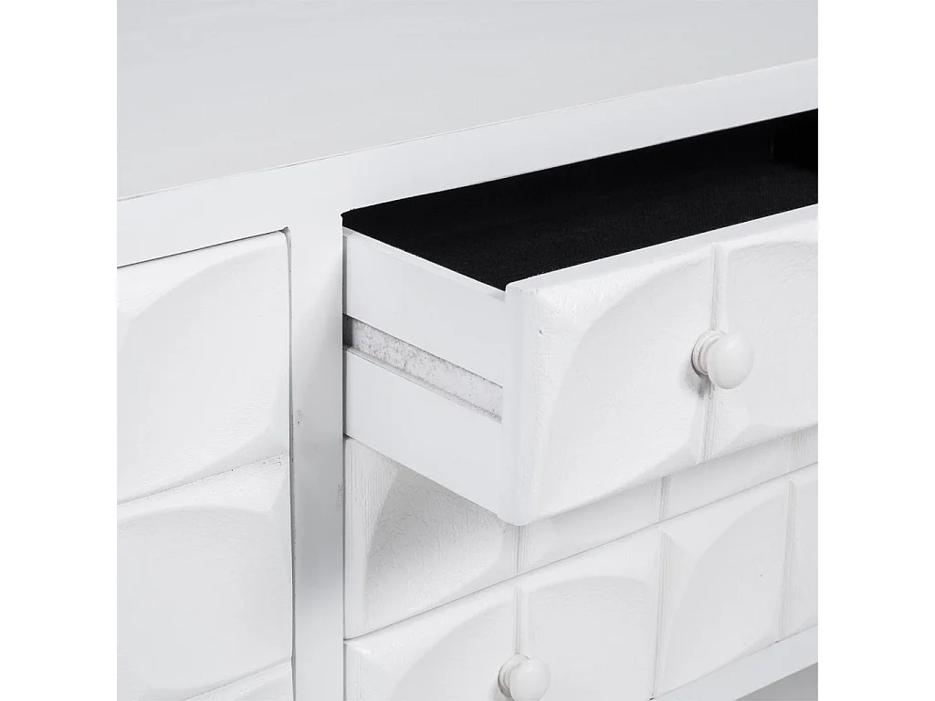 Weiß lackierter Holzunterschrank 136x43x58,5h cm