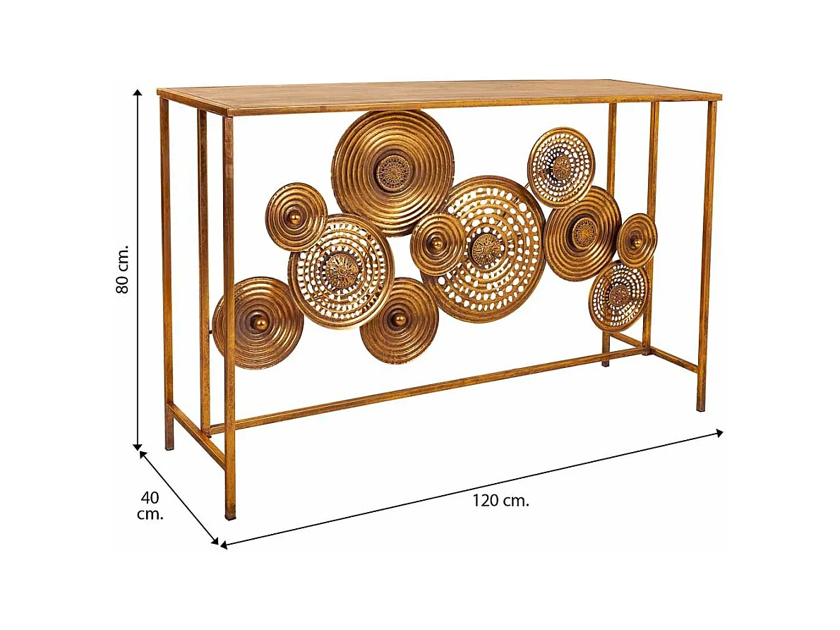Goldene Metall-Empfangskonsole 120x40x80h cm