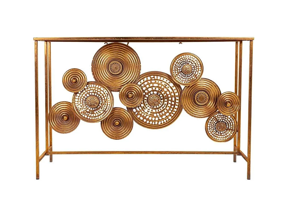 Console d'entrée en métal doré 120x40x80h