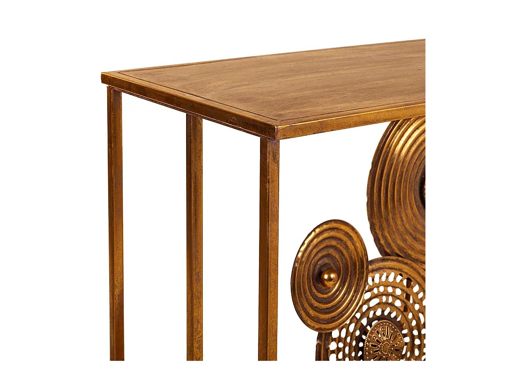 Recibidor de metal dorado 120x40x80