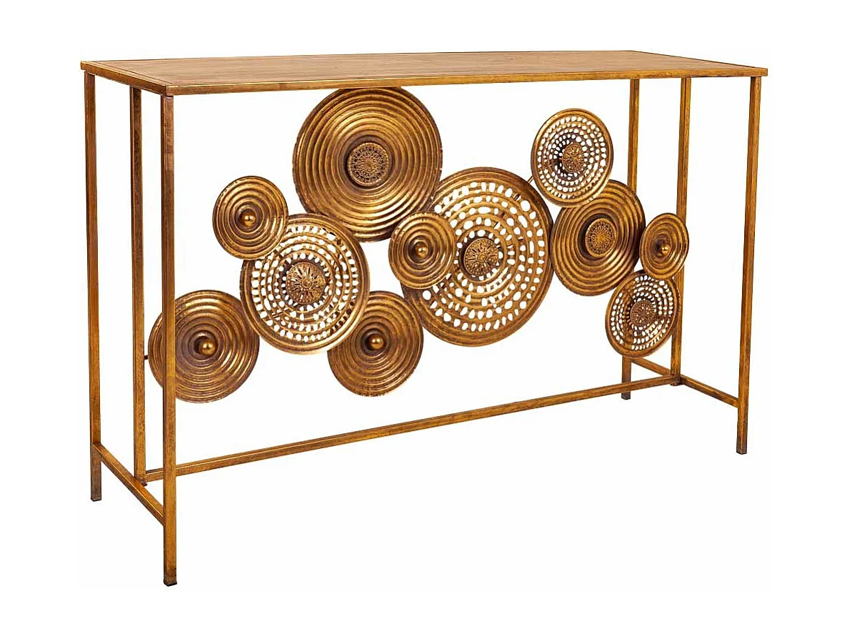 Recibidor de metal dorado 120x40x80