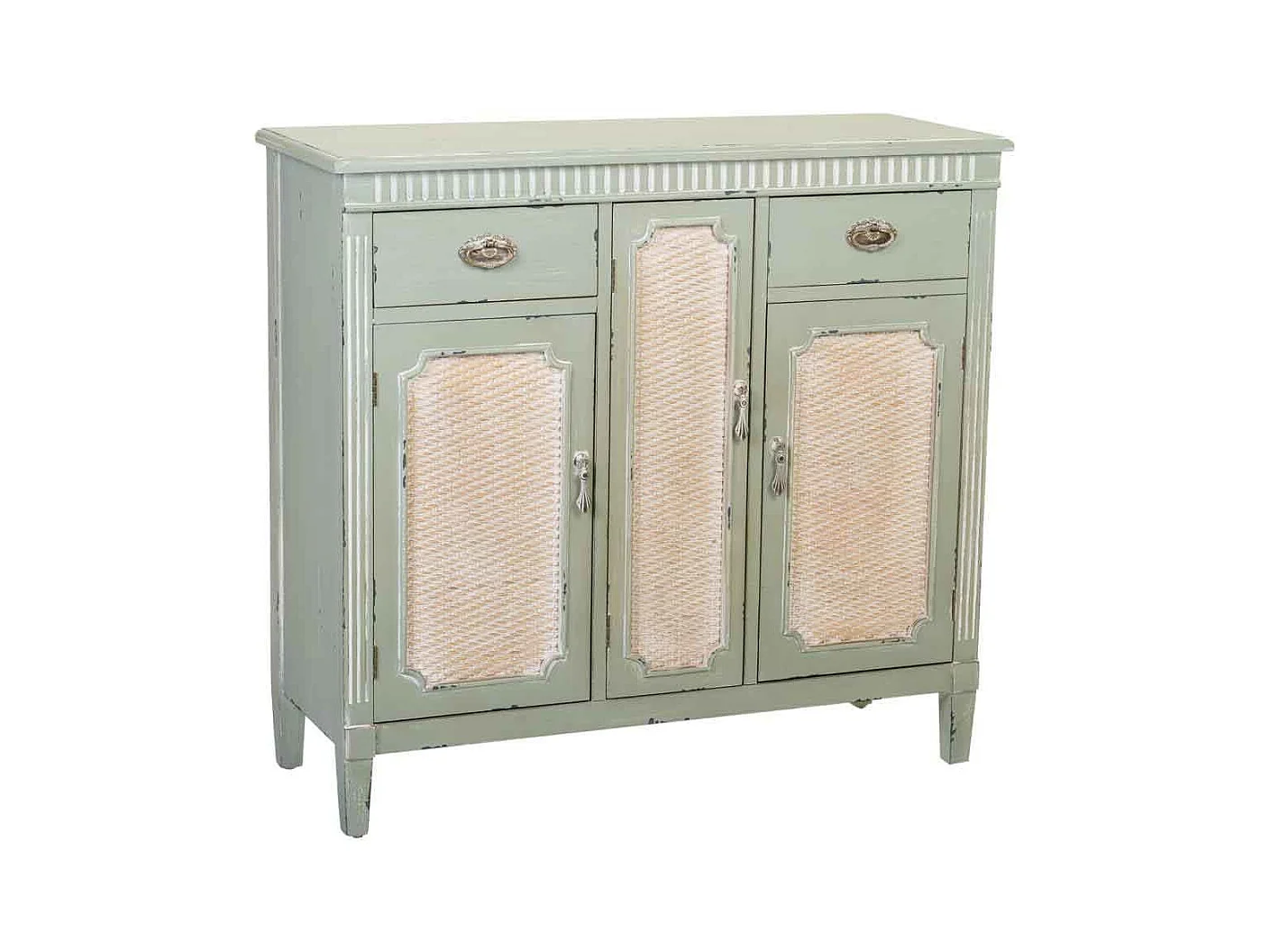 Grünes Eingangs-Sideboard aus Holz 95x36x88h cm