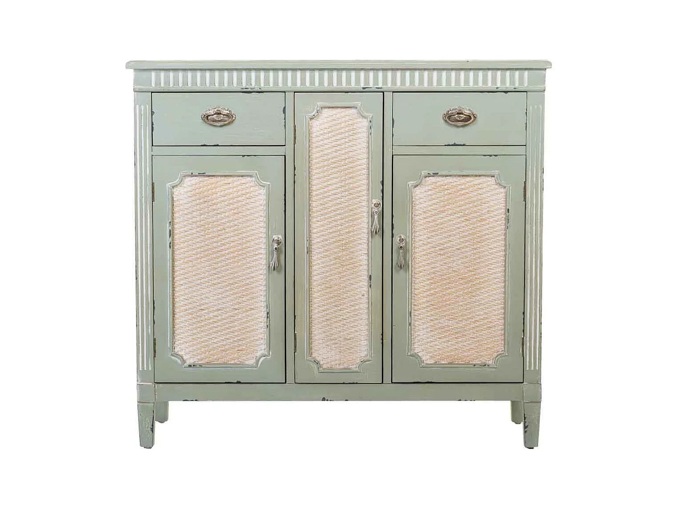 Grünes Eingangs-Sideboard aus Holz 95x36x88h cm