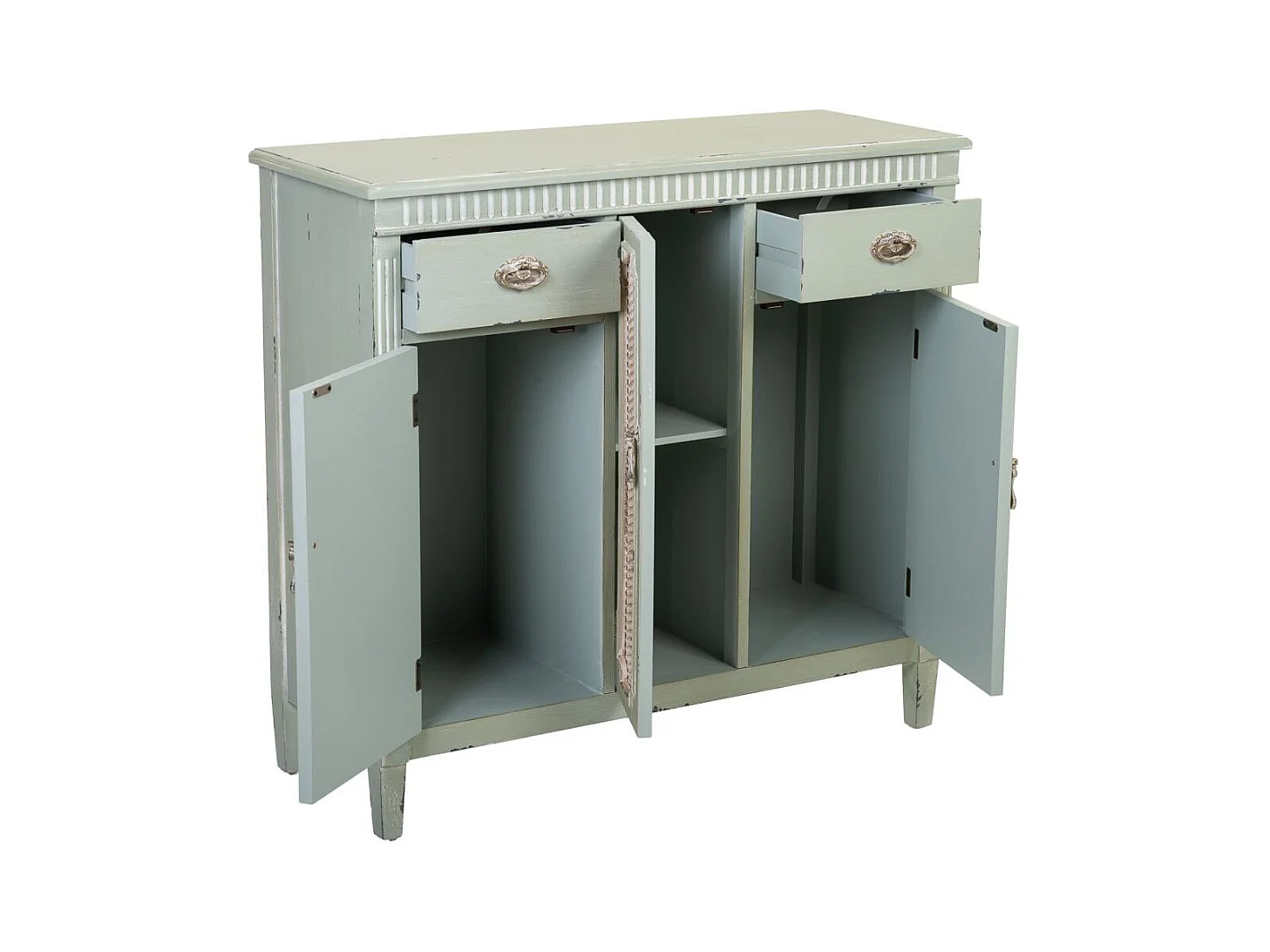 Grünes Eingangs-Sideboard aus Holz 95x36x88h cm