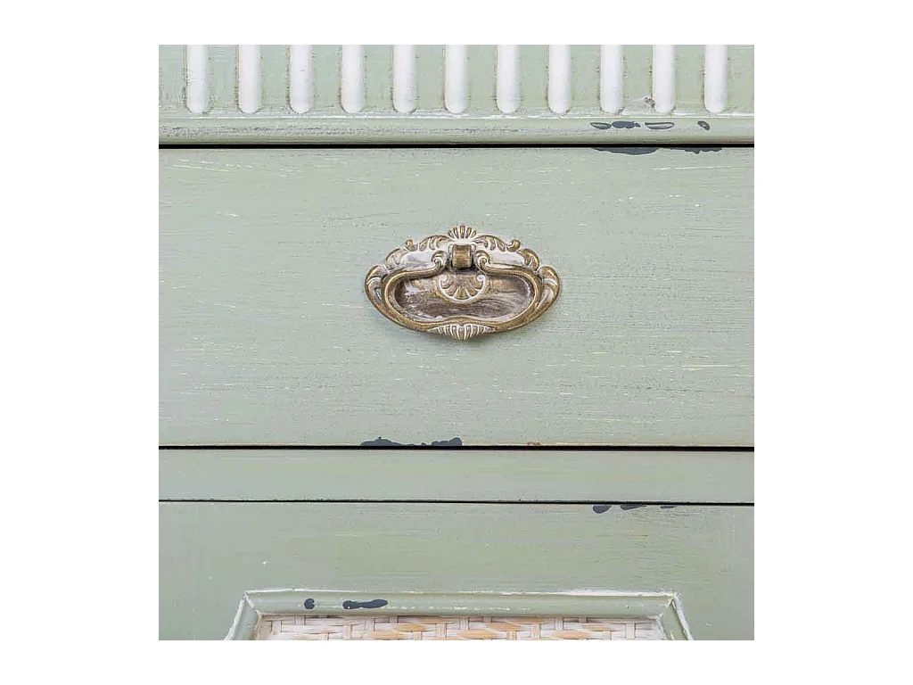 Grünes Eingangs-Sideboard aus Holz 95x36x88h cm