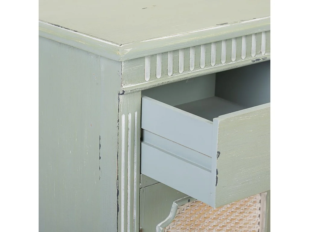 Meuble d'entrée en bois vert 95x36x88h