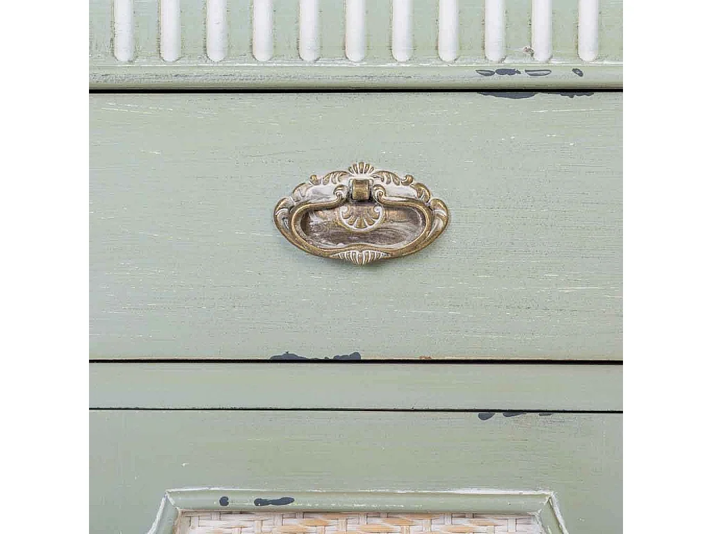 Meuble d'entrée en bois vert 95x36x88h