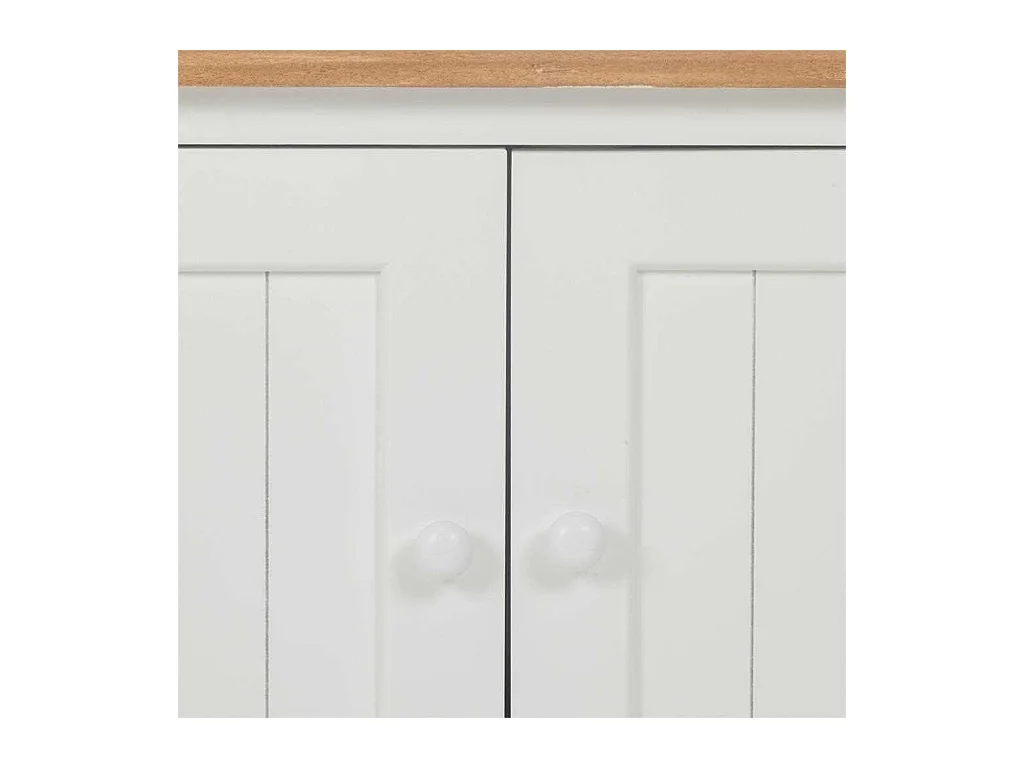 Armário baixo de madeira lacado branco e natural 150x45x50