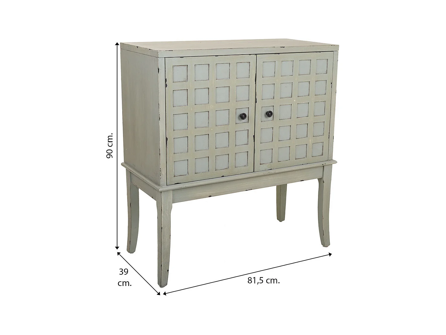 Mobile da ingresso in legno verde 81,5x39x90h