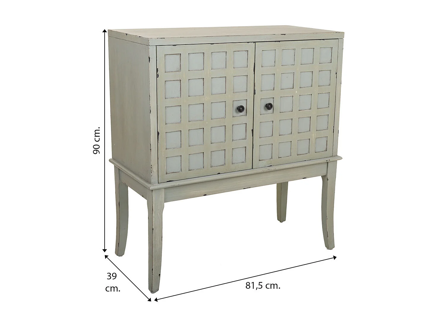 Mobile da ingresso in legno verde 81,5x39x90h