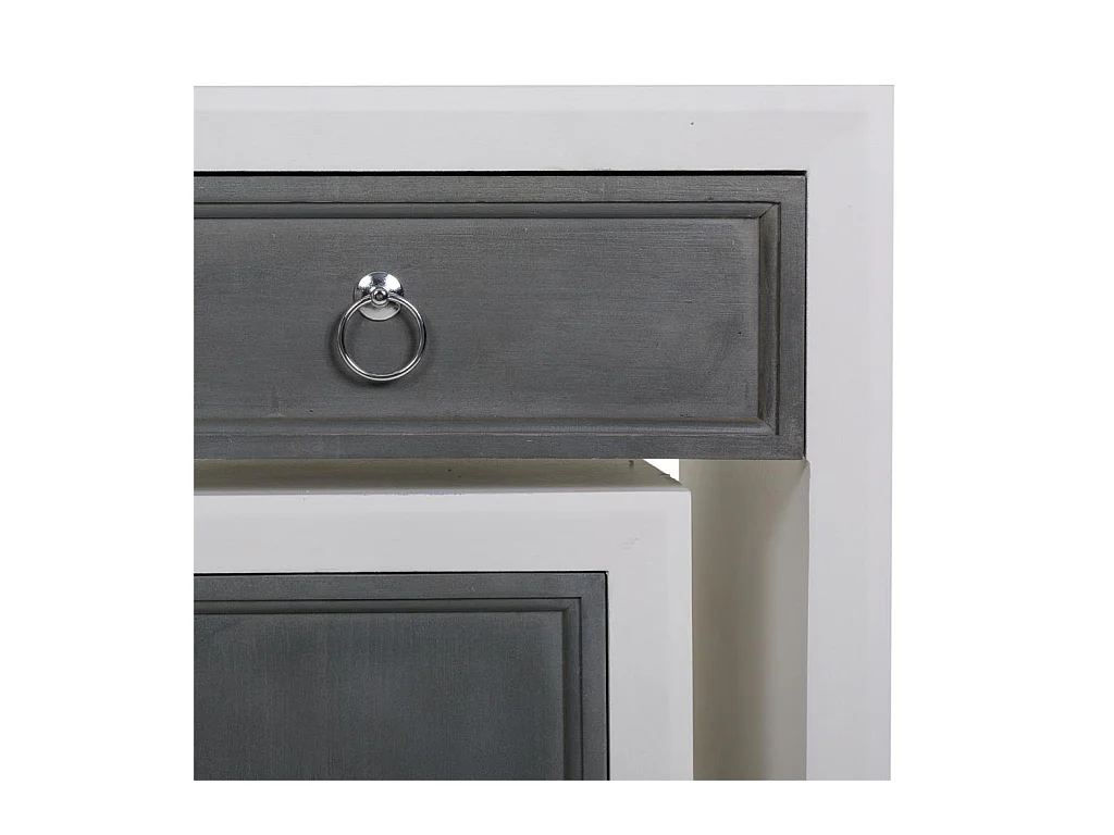 Conjunto de corredor e dois bancos de madeira cinza