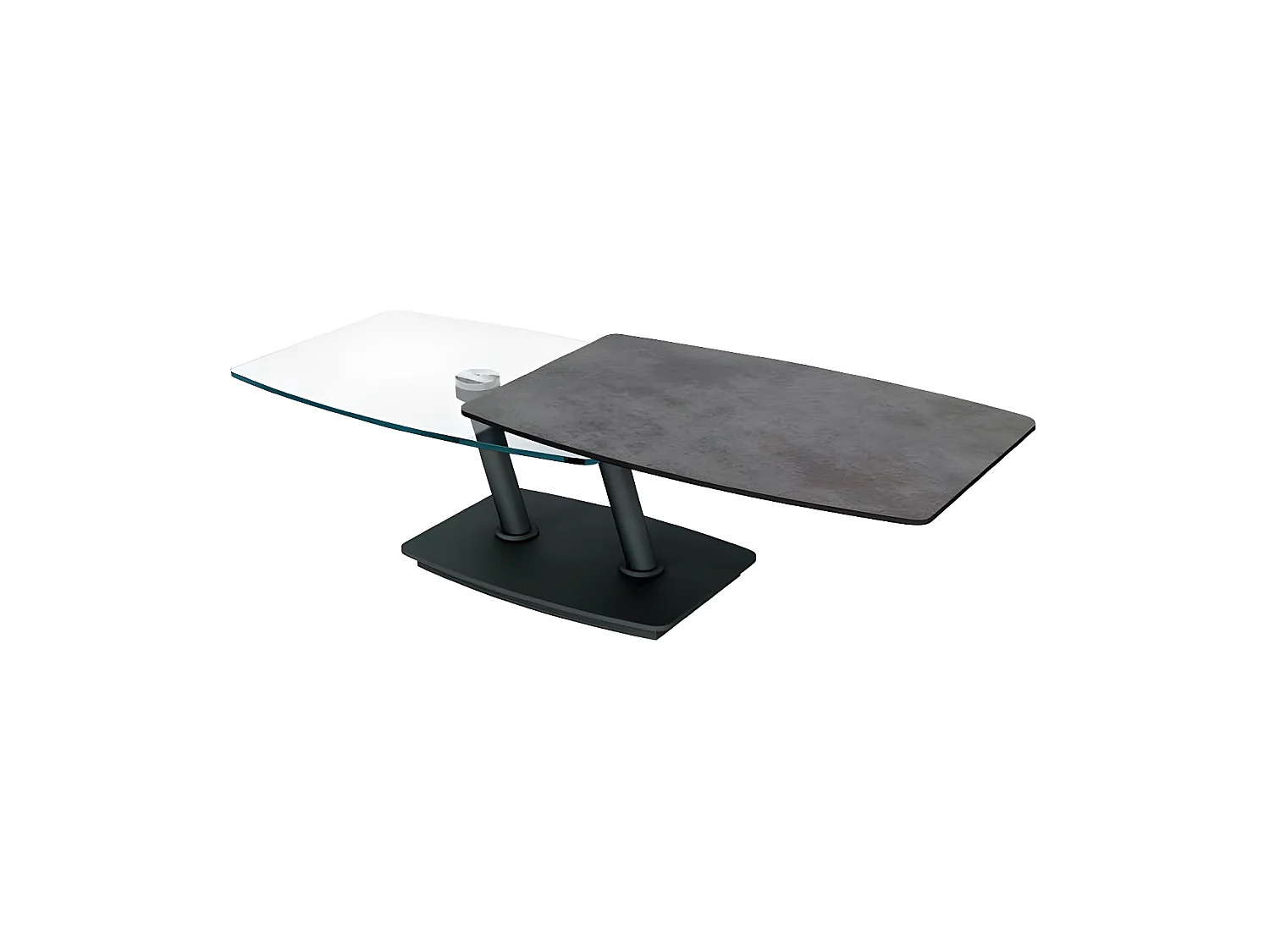Table basse articulée Acier/Verre/céramique Gris n°2 - VERRO