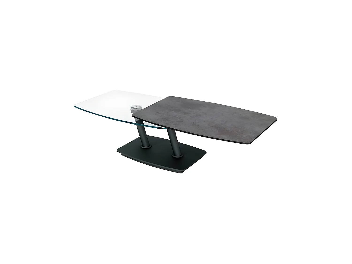 Table basse articulée Acier/Verre/céramique Gris n°2 - VERRO