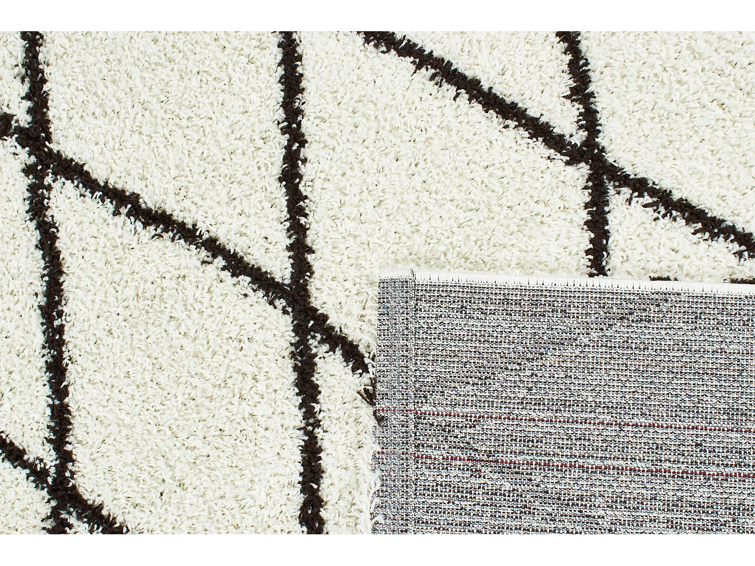 Tapis salon Shaggy au motif berbère crème - 120x160cm