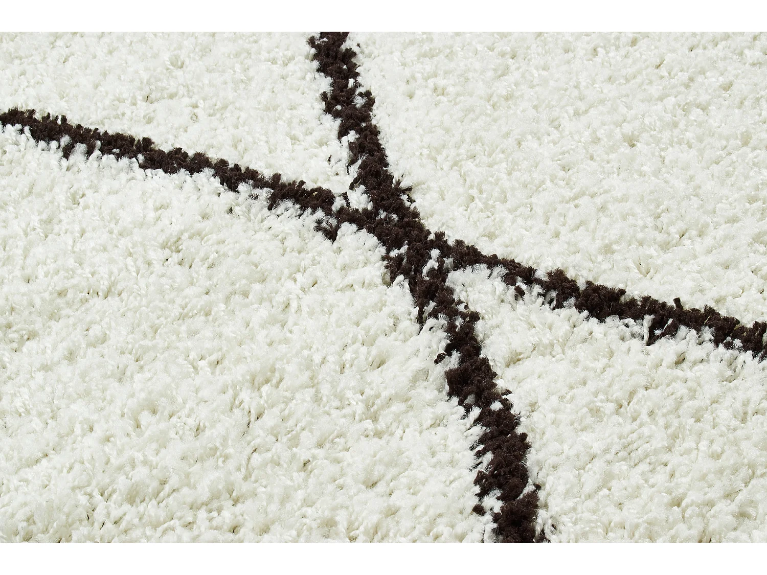 Tapis salon Shaggy au motif berbère crème - 120x160cm