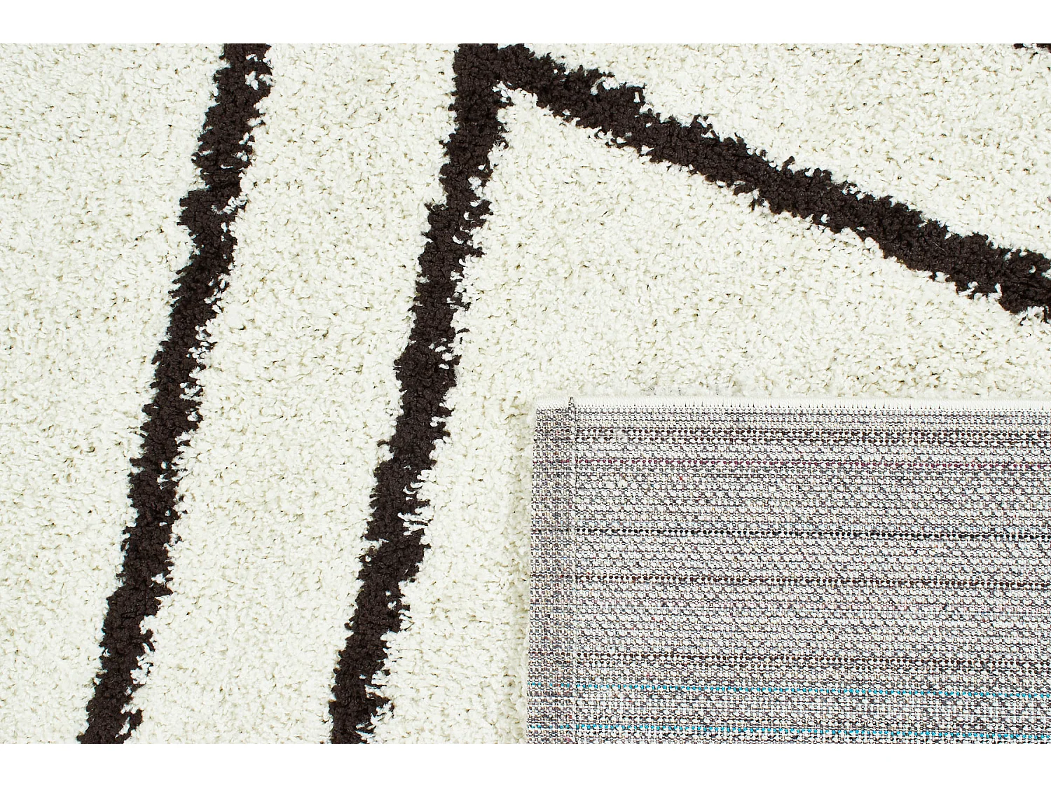 Tapis de salon - motif berbère - laine artificielle - Asma - 67x180cm - Crème