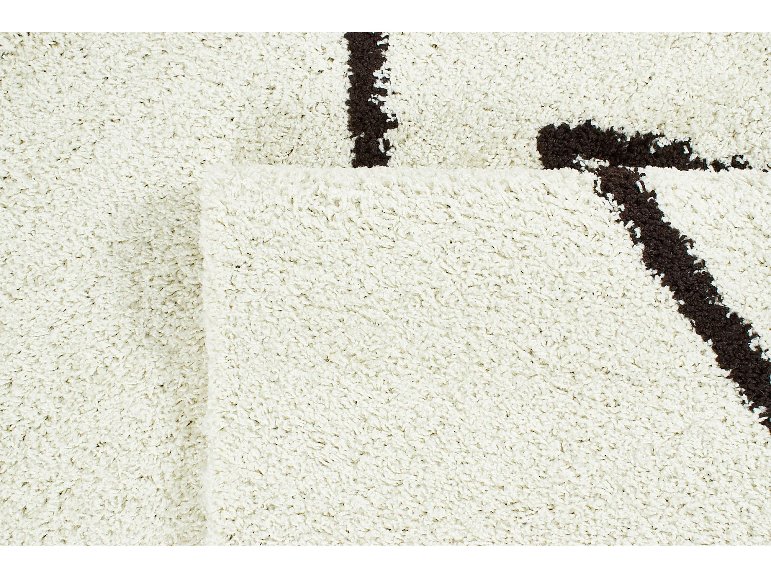 Tapis de salon - motif berbère - laine artificielle - Asma - 67x180cm - Crème