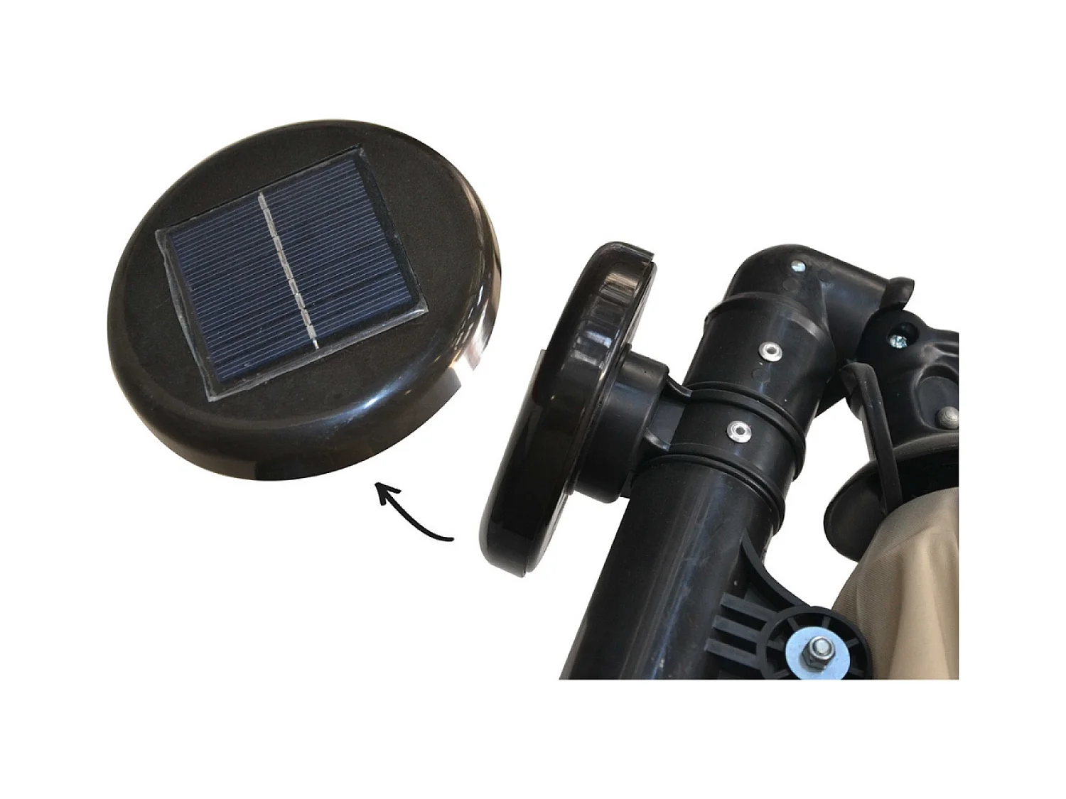 Ombrellone decentrato con LED ecru 3 x 3 m SOLENZARA