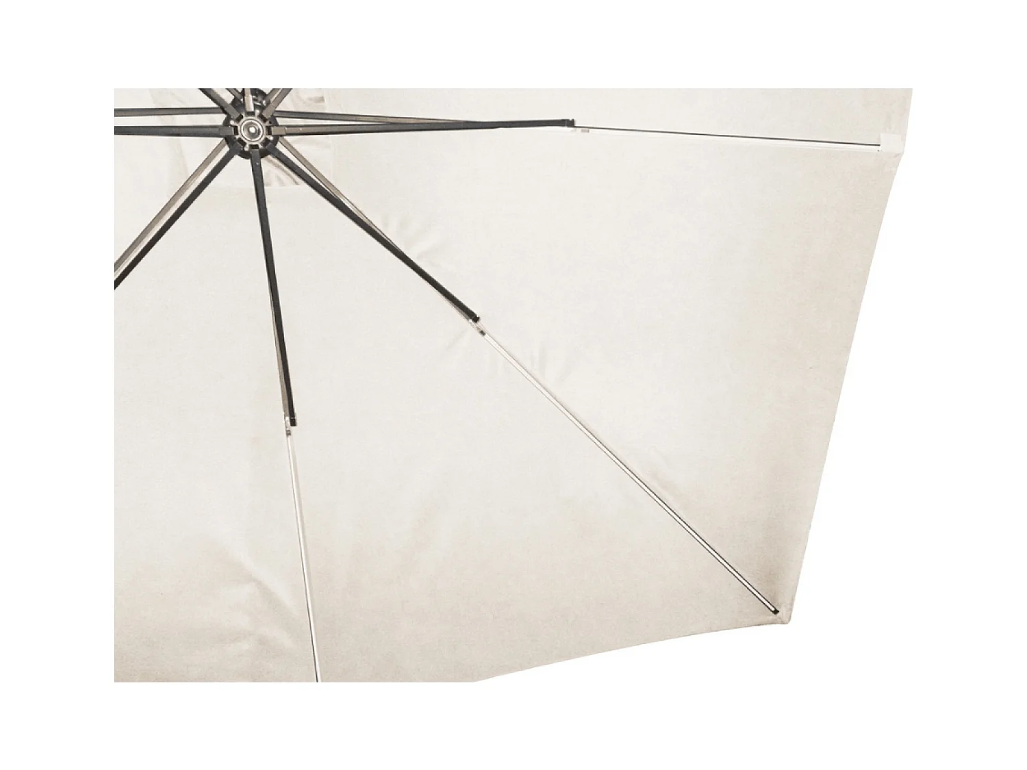 Parasol Néon LED déporté 3 x 3 m écru SOLENZARA