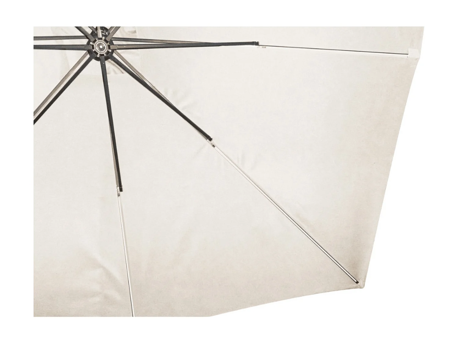 Parasol Néon LED déporté 3 x 3 m écru SOLENZARA