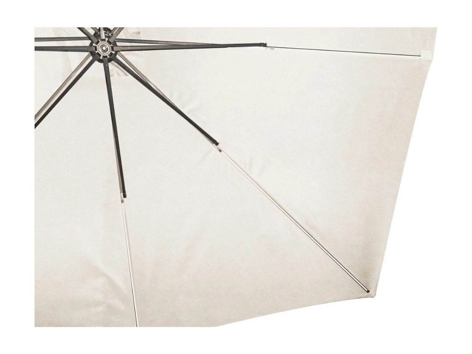 Parasol ecru déporté carré 3 x 3 m led SOLENZARA