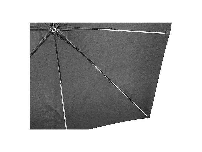 LED-Cantilever-Sonnenschirm, quadratisch, 3x3m, grau SOLENZARA NEON