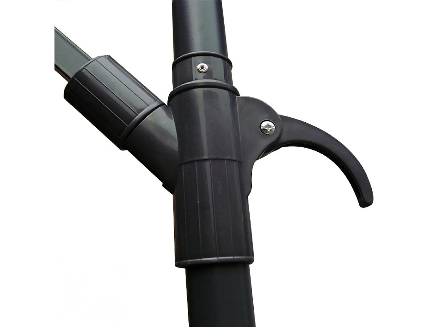 Parasol Néon LED déporté 3 x 3 m gris SOLENZARA