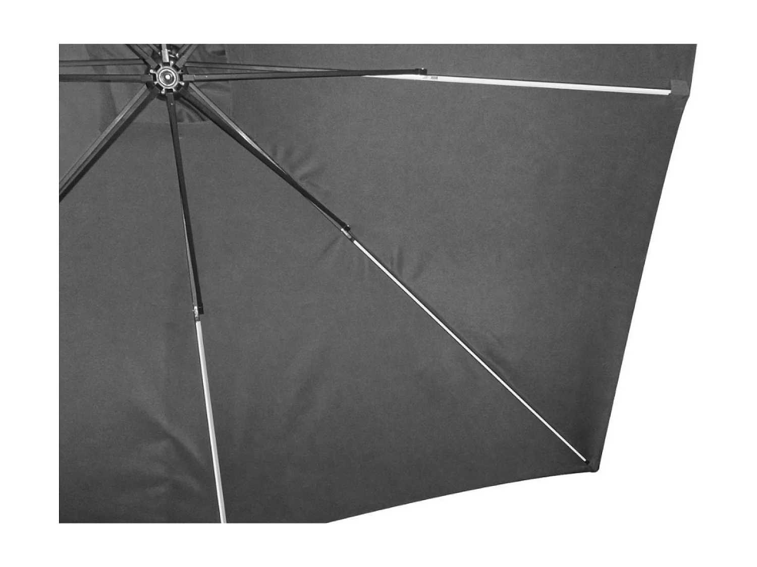 Parasol gris déporté carré 3 x 3 m led SOLENZARA
