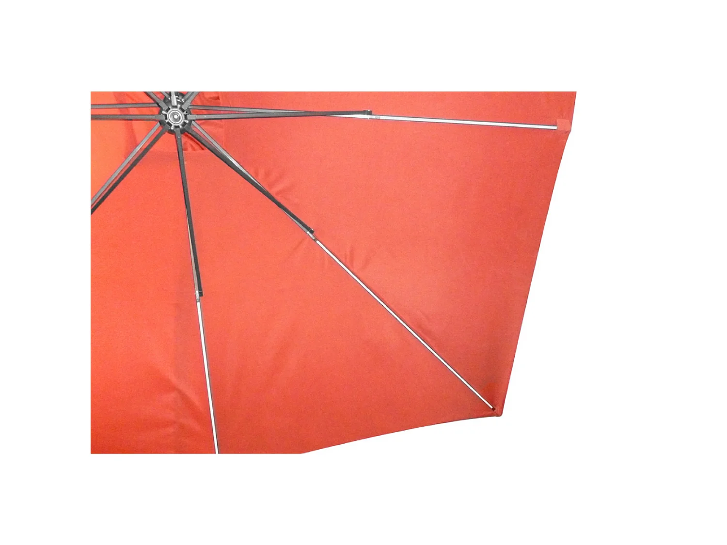 Parasol  terracotta droit carré 3 x 3 m led SOLENZARA