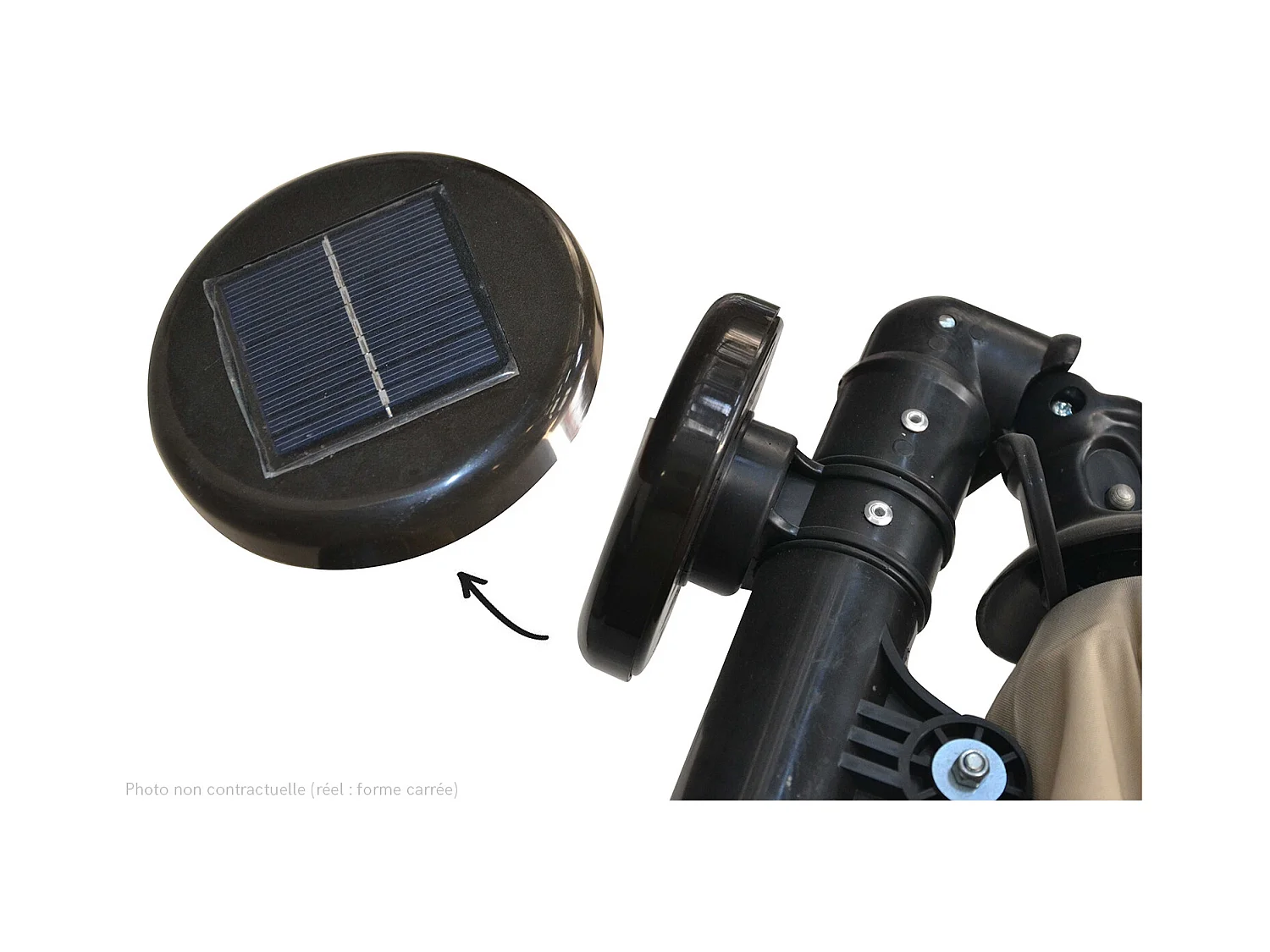 Solenzara Bulle écru : parasol LED déporté 3x3m SOLENZARA