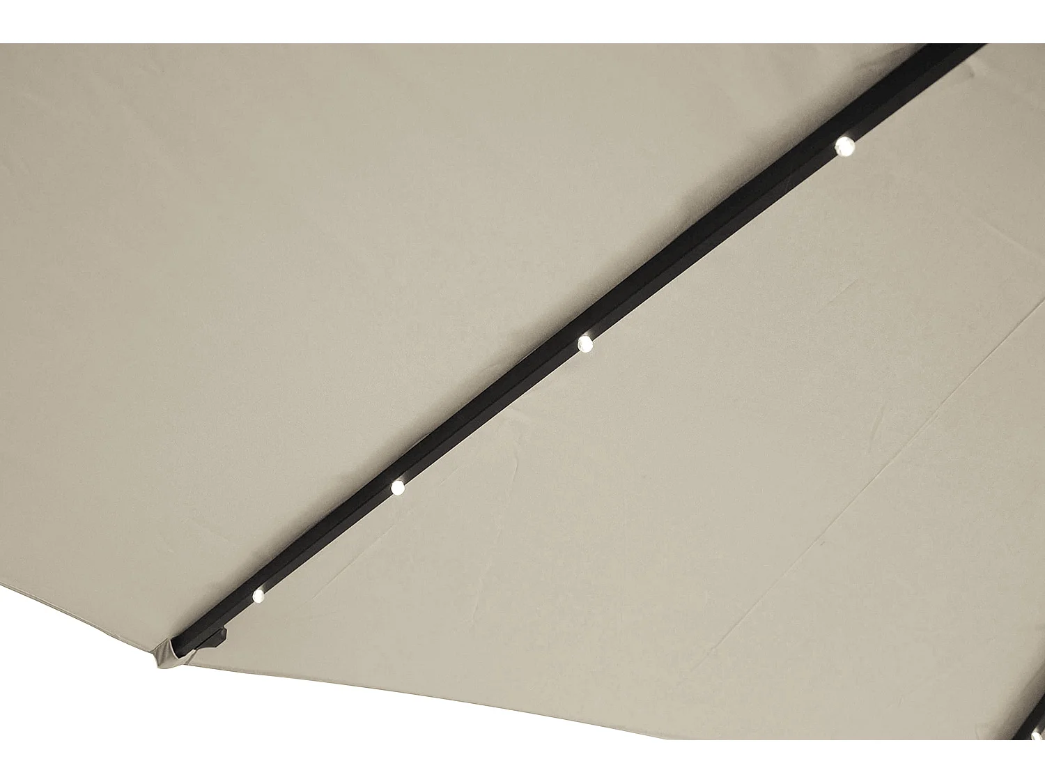 Solenzara Bulle écru : parasol LED déporté 3x3m SOLENZARA