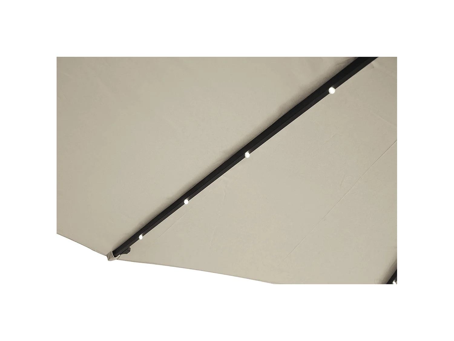 Parasol  ecru déporté carré 3 x 3 m led SOLENZARA