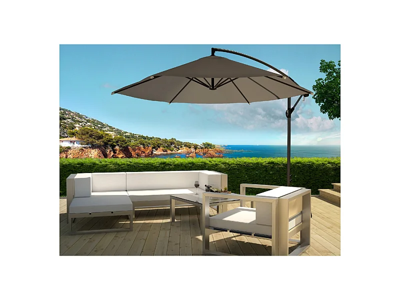 Parasol excéntrico Ø 300 cm gris PORTICCIO