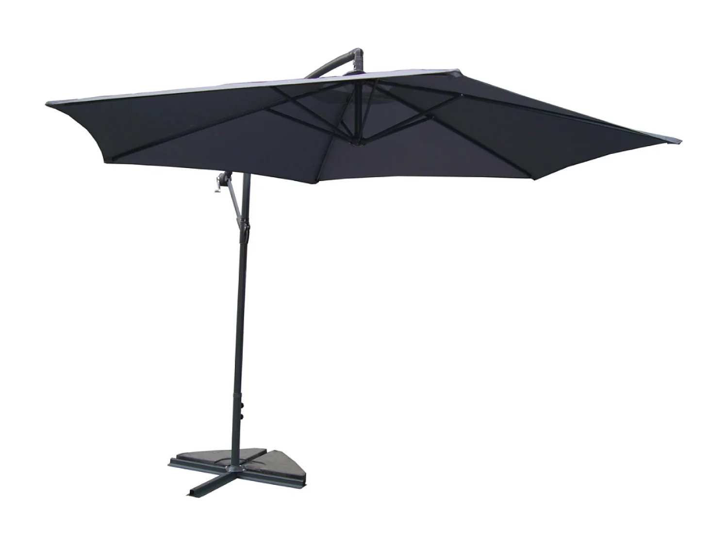 Verstelbare ronde zweefparasol grijs Ø300cm PORTICIO