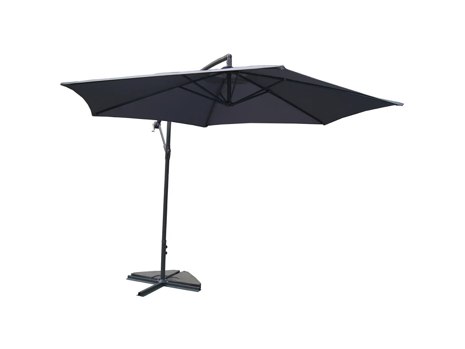 Parasol  gris déporté rond 3 x 3 m PORTICCIO